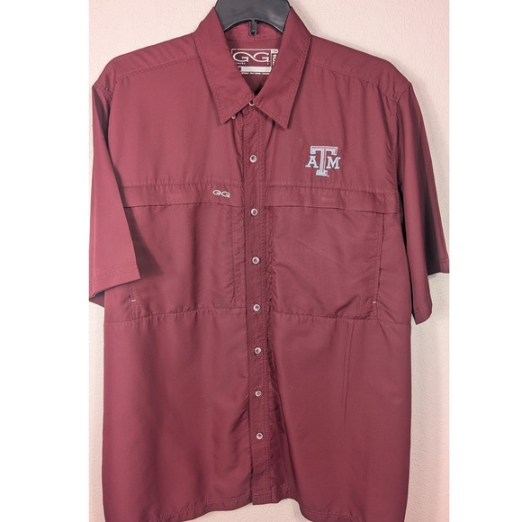 GameGuard Fishing Shirt Men 3X Maroon Texas A&M Aggies Vented Short Sleeve - Picture 2 of 10